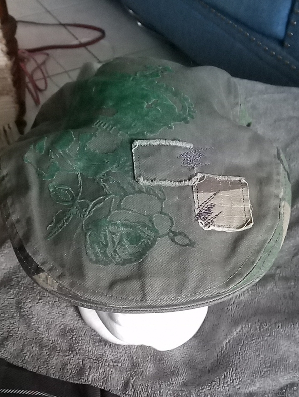 Green Embroidered Women's Hat - Stylish Floral Cap